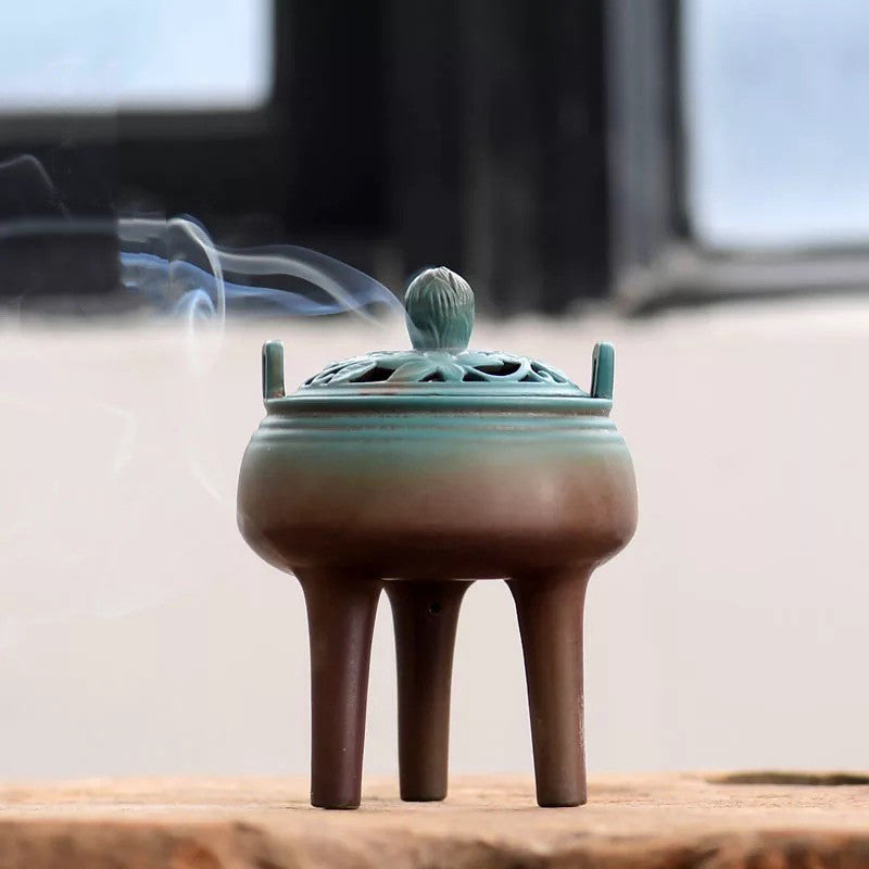 Antique Lotus Incense Burner