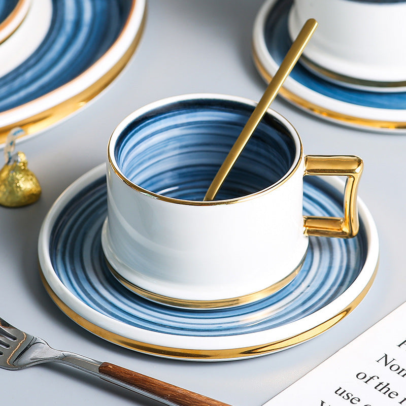 Azure Gold Mug Set