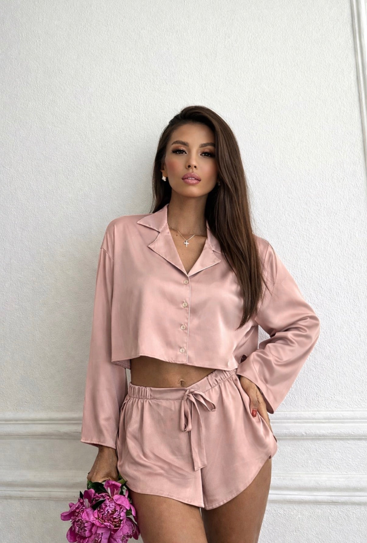 Satin Shorts Set